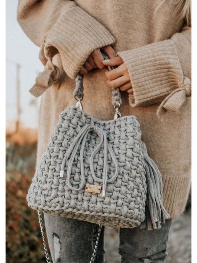 bolsa crochê looks estilosos