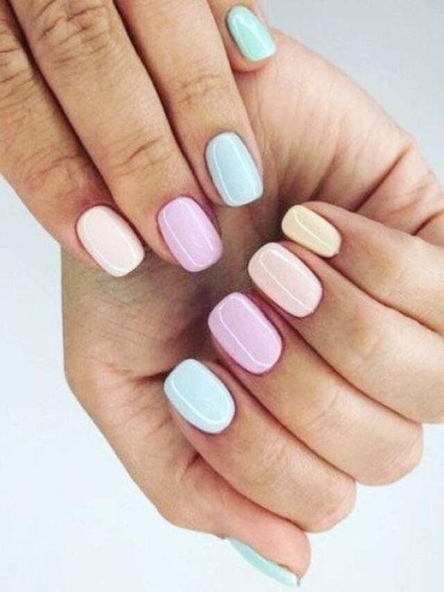 unhas coloridas tons pasteis