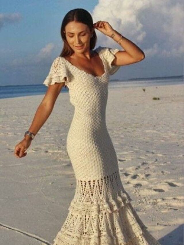 vestido crochê