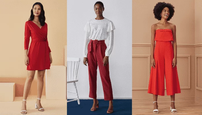 looks para o natal na cor vermelho