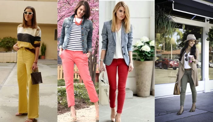 looks com jeans coloridos